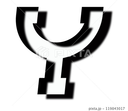 Shadow silhouette letter. Custom art font. 119843017