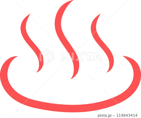 温泉マークのイラスト　赤 119843414