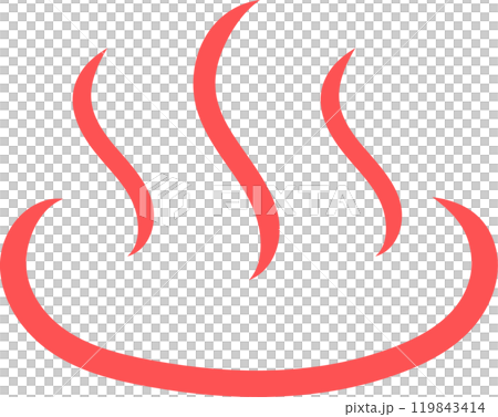 Hot spring mark illustration red 119843414