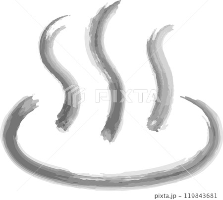 水彩の温泉マーク黒 119843681