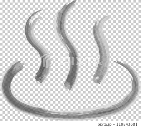 水彩の温泉マーク黒 119843681