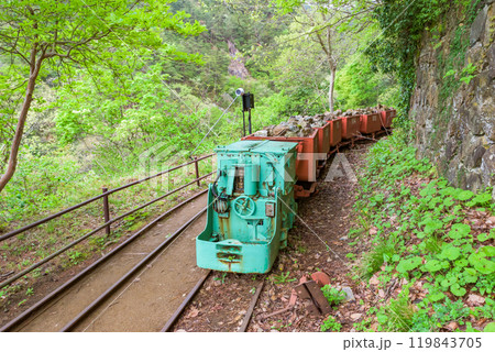 世界遺産「佐渡島(さど)の金山」 トロッコ軌道跡 重文景「佐渡相川の鉱山及び鉱山町の文化的景観」 世界遺産「佐渡島(さど)の金山」 トロッコ軌道跡 重文景「佐渡相川の鉱山及び鉱山町の文化的景観」 119843705
