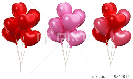 Heart Shaped Balloon Bouquet 3D graphic Heart Shaped Balloon Bouquet 3D graphic 119844016