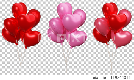 Heart Shaped Balloon Bouquet 3D graphic Heart Shaped Balloon Bouquet 3D graphic 119844016