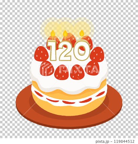 大還暦のお祝いケーキ、120の記念のお祝いケーキ 119844512