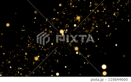 golden confetti on dark background, sparkling particle overlay for celebrations, glamorous shine and glitter effect for party decorations, festive atmosphere for holiday events or luxury design golden confetti on dark background, sparkling particle overlay for celebrations, glamorous shine and glitter effect for party decorations, festive atmosphere for holiday events or luxury design 119844600