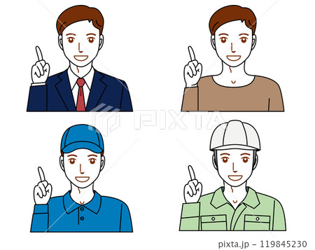 No.1ポーズをする若い男性 119845230