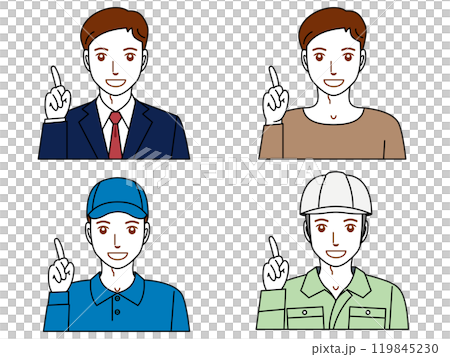 No.1ポーズをする若い男性 119845230