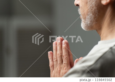 ビューティー　ミドルエイジ　合掌 119845502