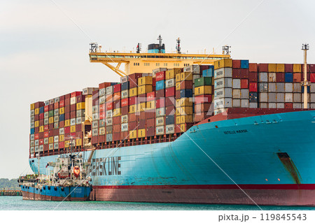 コンテナを満載したコンテナ船 コンテナを満載したコンテナ船 119845543