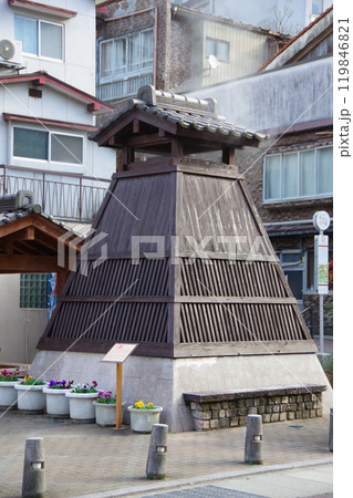 兵庫県新温泉町 湯村温泉 株湯 保護塔 兵庫県新温泉町 湯村温泉 株湯 保護塔 119846821