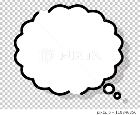 Speech bubble with broken line and dot pattern shadow 4 119846856