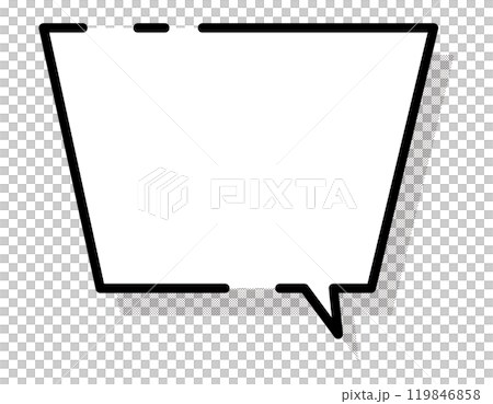 Speech bubble with broken line and dot pattern shadow 2 Speech bubble with broken line and dot pattern shadow 2 119846858
