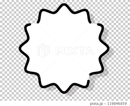 Speech bubble with broken line and dot pattern shadow 1 Speech bubble with broken line and dot pattern shadow 1 119846859