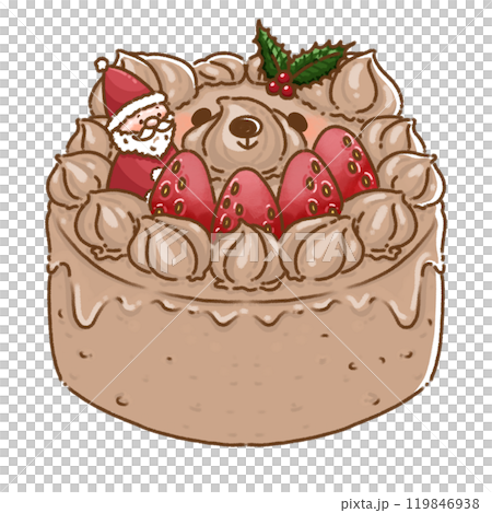 Christmas chocolate whole cake (decorated cake) bear 119846938