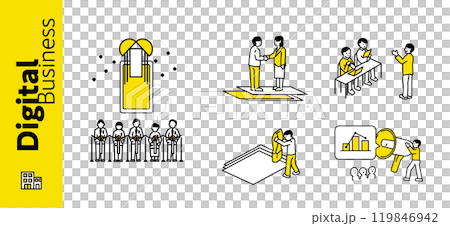 數位商業圖像插圖集 119846942