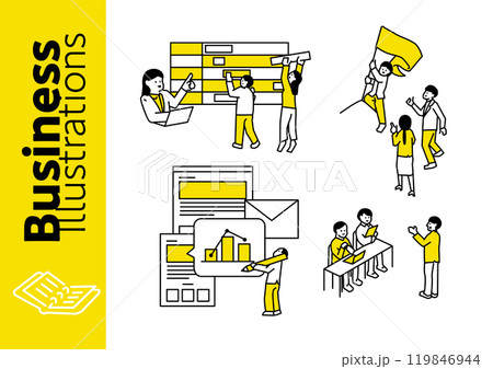 スケジュールやプロジェクトマネジメントなどのイラストセット 119846944