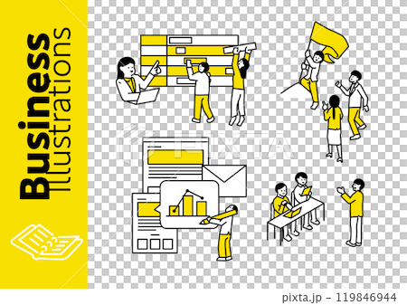 スケジュールやプロジェクトマネジメントなどのイラストセット 119846944