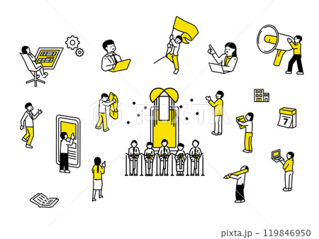 サービスをリリースするイメージイラスト セット サービスをリリースするイメージイラスト セット 119846950