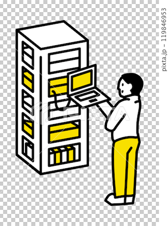 Infrastructure engineer, network engineer illustration 119846953