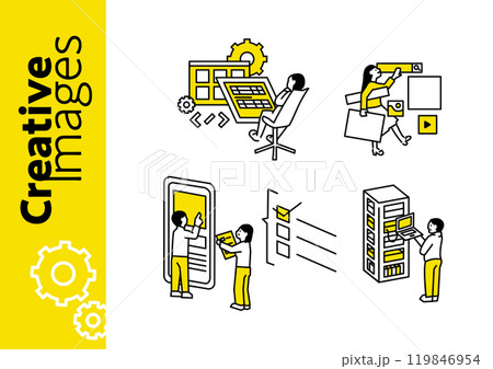 クリエイティブな仕事のイメージイラスト　セット 119846954