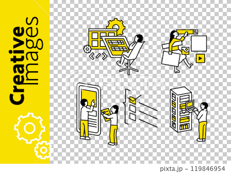 クリエイティブな仕事のイメージイラスト　セット 119846954