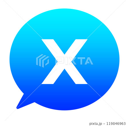 青いグラデーションのXアイコンと吹き出し 119846963