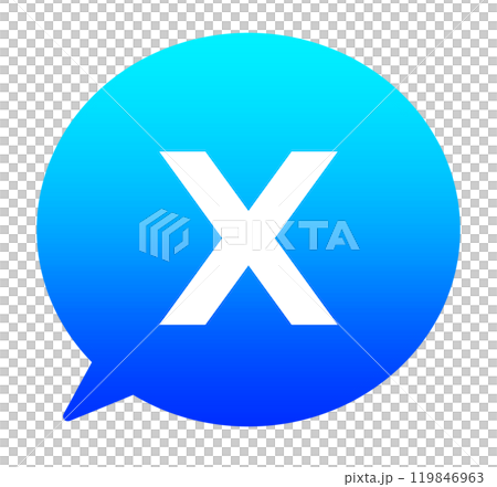 青いグラデーションのXアイコンと吹き出し 119846963