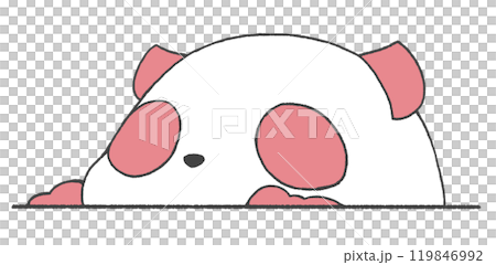 A panda (red) peeking out modestly A panda (red) peeking out modestly 119846992