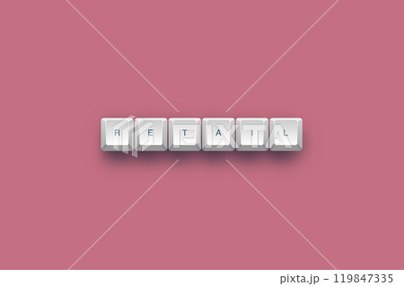 Retail text on a 3d keyboard button with shadow concept series Retail text on a 3d keyboard button with shadow concept series 119847335