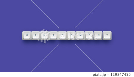 Management text on a 3d keyboard button with shadow concept series 119847456