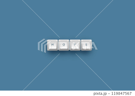 Hope text on a 3d keyboard button with shadow concept series  119847567