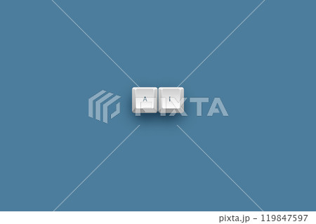 Ai text on a 3d keyboard button with shadow concept series  119847597