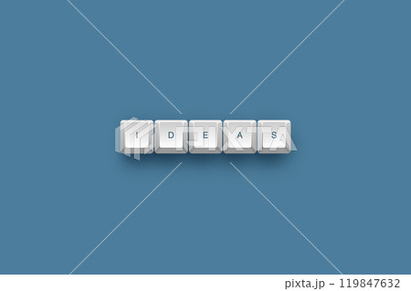 Ideas text on a 3d keyboard button with shadow concept series Ideas text on a 3d keyboard button with shadow concept series 119847632