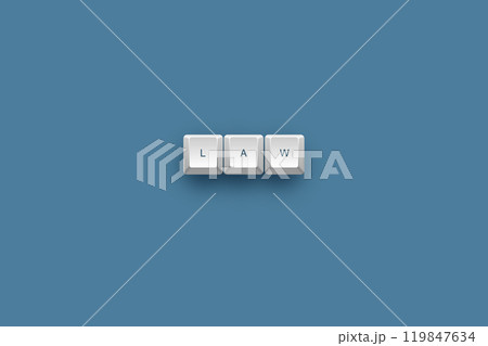 Law text on a 3d keyboard button with shadow concept series  119847634