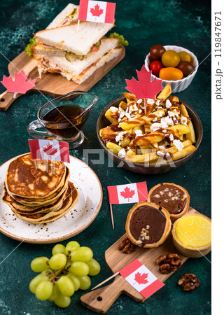 Canada Day traditional food concept. Canada Day traditional food concept. 119847671