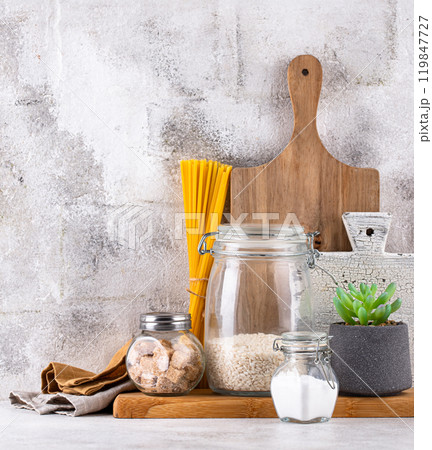 Kitchen counter top with cutting board Kitchen counter top with cutting board 119847727