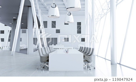 A sleek, office conference room 119847924