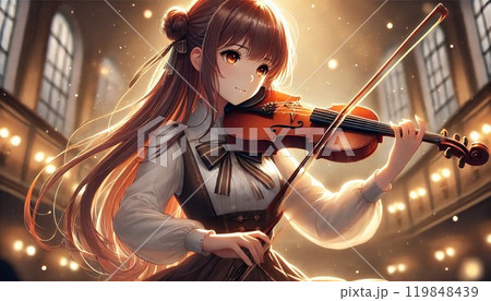 バイオリンを弾く美少女 119848439