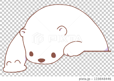 A polar bear peering down from above and reaching out (red line) A polar bear peering down from above and reaching out (red line) 119848446