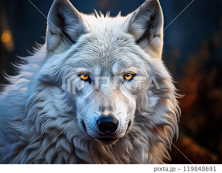 白狼のイラスト素材 [119848691] - PIXTA