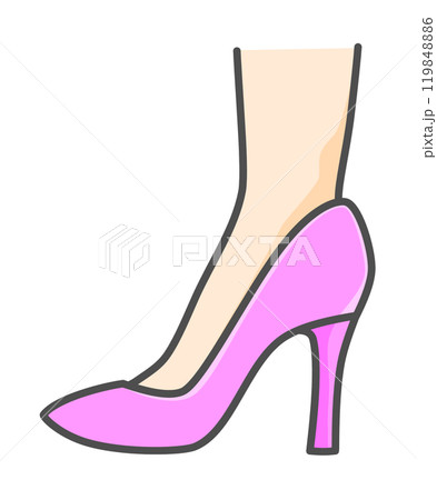 お洒落なハイヒールを履いた女性の足首イラスト 119848886