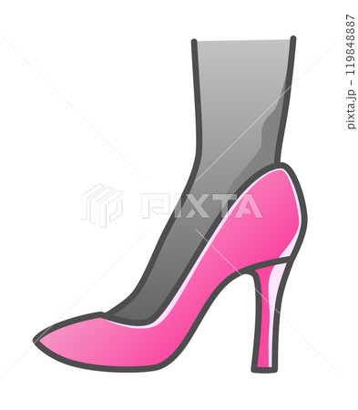 お洒落なハイヒールを履いた女性の足首イラスト お洒落なハイヒールを履いた女性の足首イラスト 119848887