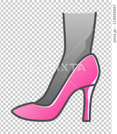お洒落なハイヒールを履いた女性の足首イラスト お洒落なハイヒールを履いた女性の足首イラスト 119848887