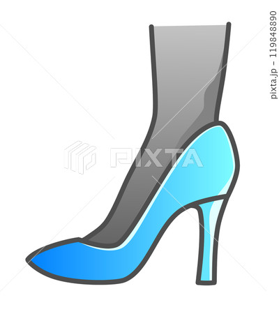 お洒落なハイヒールを履いた女性の足首イラスト 119848890