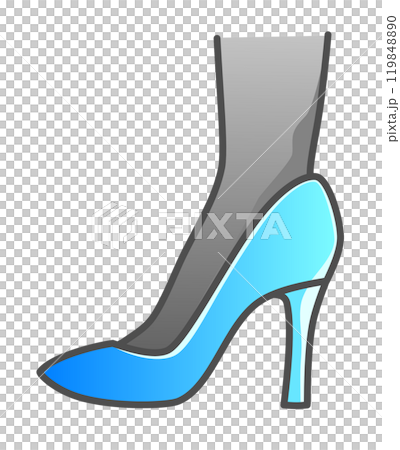 お洒落なハイヒールを履いた女性の足首イラスト 119848890