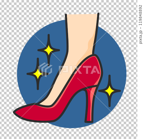 穿著時尚高跟鞋的女人的腳踝插圖 119848892
