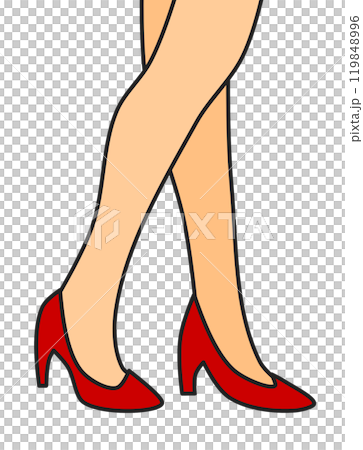 綺麗でセクシーな女性がハイヒールを履いて歩くイラスト 119848996