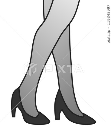 綺麗でセクシーな女性がハイヒールを履いて歩くイラスト 119848997