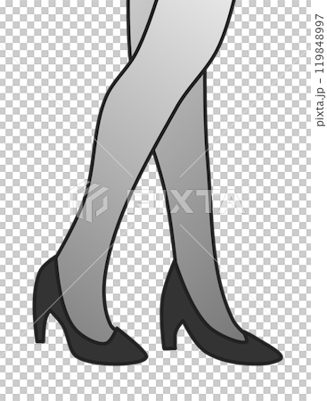 綺麗でセクシーな女性がハイヒールを履いて歩くイラスト 119848997